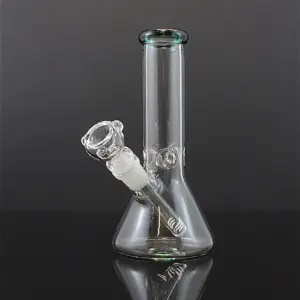 #29 Mini Glass Bong with color mouthpiece