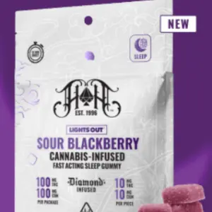 Sour Blackberry 1:1 THC:CBN Fast Acting Gummies (100mg)