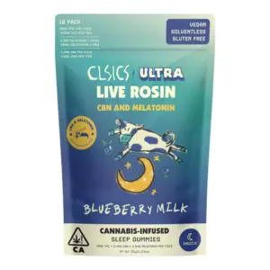 Blueberry Milk 1:1:1 CBD:CBD:THC Live Rosin Gummies (100mg)