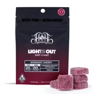 Midnight Cherry 1:1 Lights Out CBN Gummies (100mg)