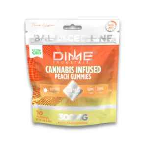 Peach 1:2 Balanced Line THC:CBD Fruit Gummies 10pk (100mg)