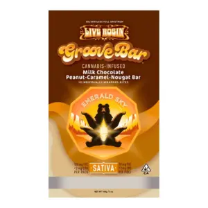 GrooveBar Live Rosin Peanut Caramel Nougat Bar Sativa 10pk (100mg)
