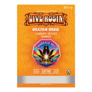Orange Orbit Solventless Full Spectrum Live Rosin Gummies (100mg)