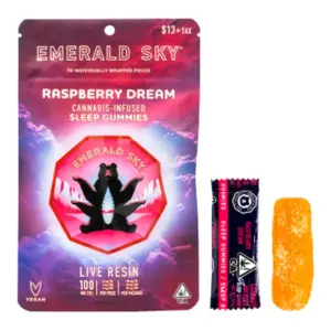 Raspberry Dream 10:2:2 Live Resin CBN Sleep Gummies (100mg)
