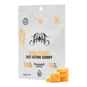 Sour Peach Fast Acting Sour Gummies (100mg)