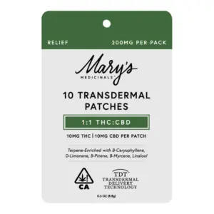1:1 Transdermal Patch 10pk CBD:THC (100mg)