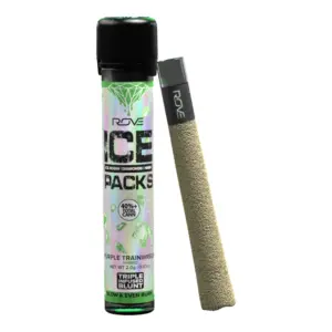 Purple Trainwreck Ice Pack Rosin, Diamond, Hash Infused Blunt (2g)