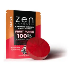 Fruit Punch Fast Acting Single Sativa Gummy (100mg)
