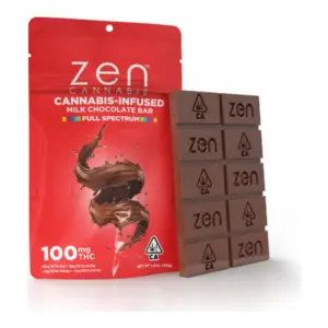 Milk Chocolate Fast Acting Cannabis Infused Chocolate Bar (100mg)